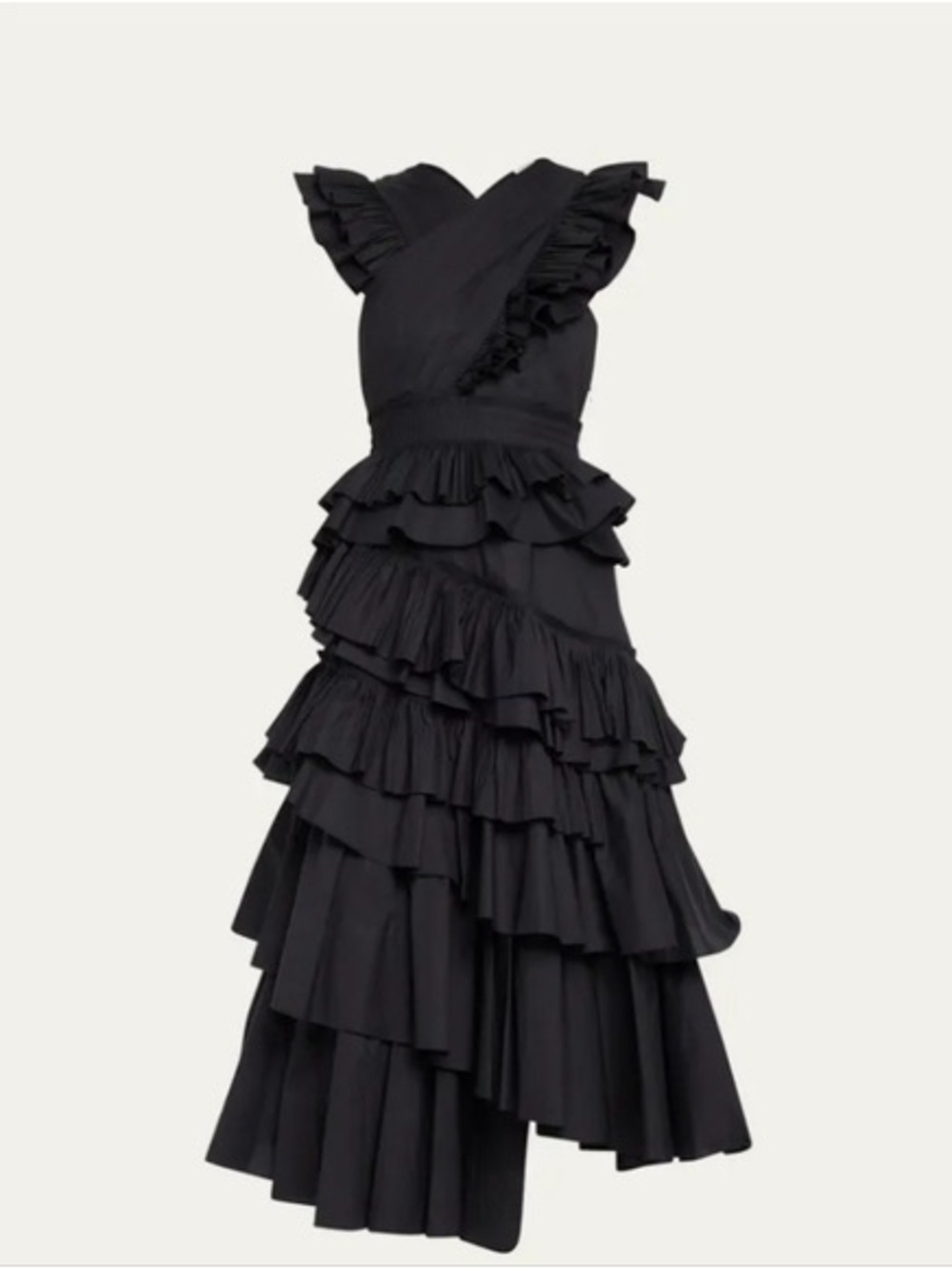 Ulla Johnson Black Layered Ruffle High-Low Dress